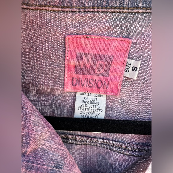 ND Division Purple Peace Tie Dye Denim Bohemian Hippie Jean Jacket - Picture 9 of 9